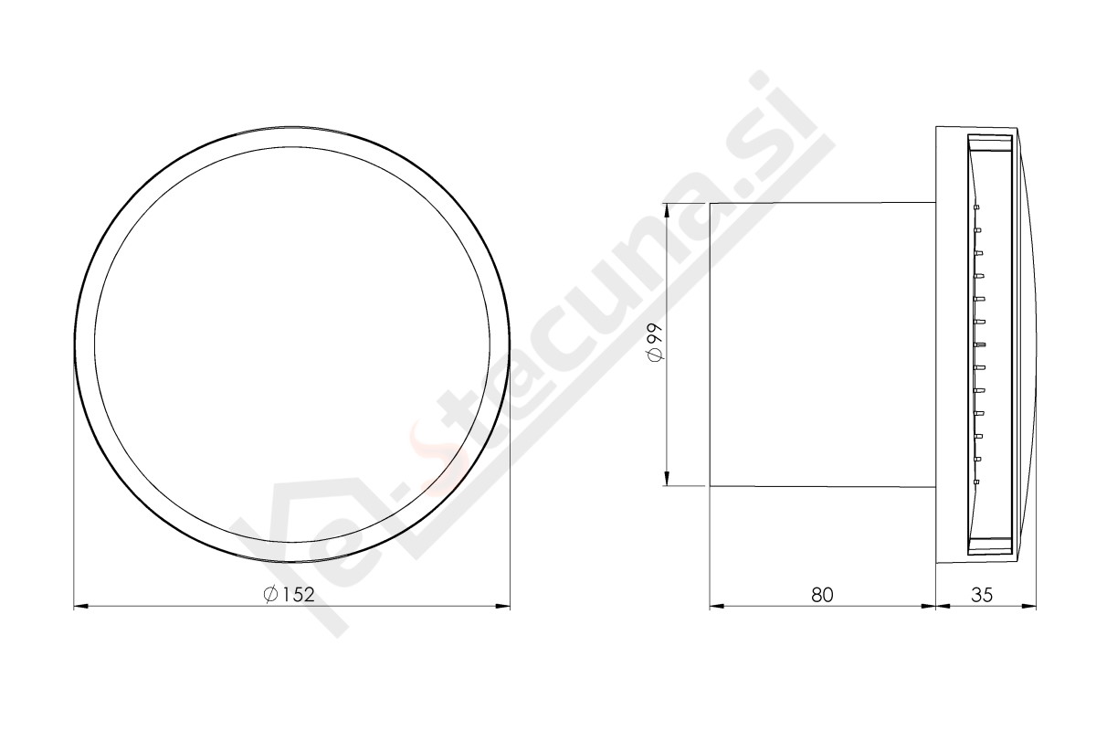 E-Extra EAT aksialni ventilator okrogli s časovnikom - Image 2
