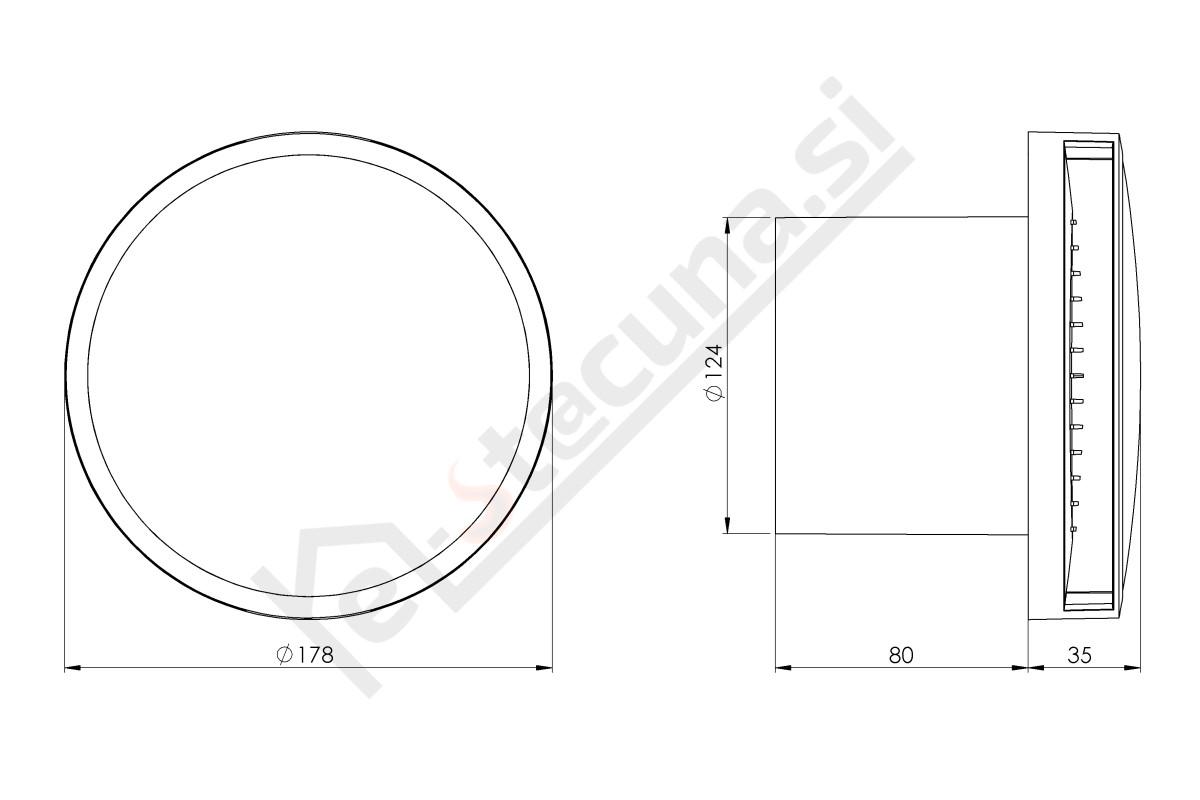 E-Extra EAT aksialni ventilator okrogli s časovnikom - Image 3
