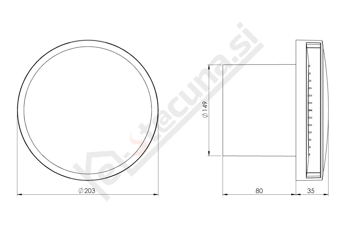 E-Extra EAT aksialni ventilator okrogli s časovnikom - Image 4