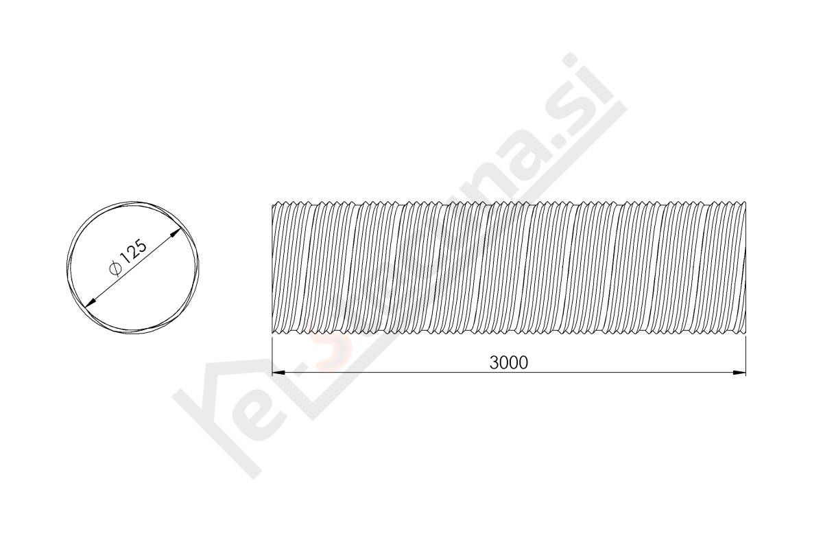 Aluminijasta gibljiva cev, dolžine 3m - Image 6