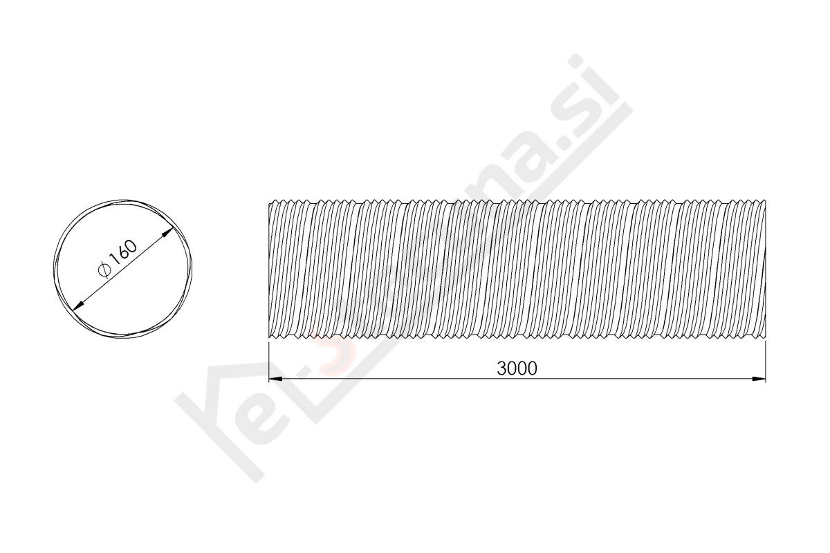 Aluminijasta gibljiva cev, dolžine 3m - Image 8