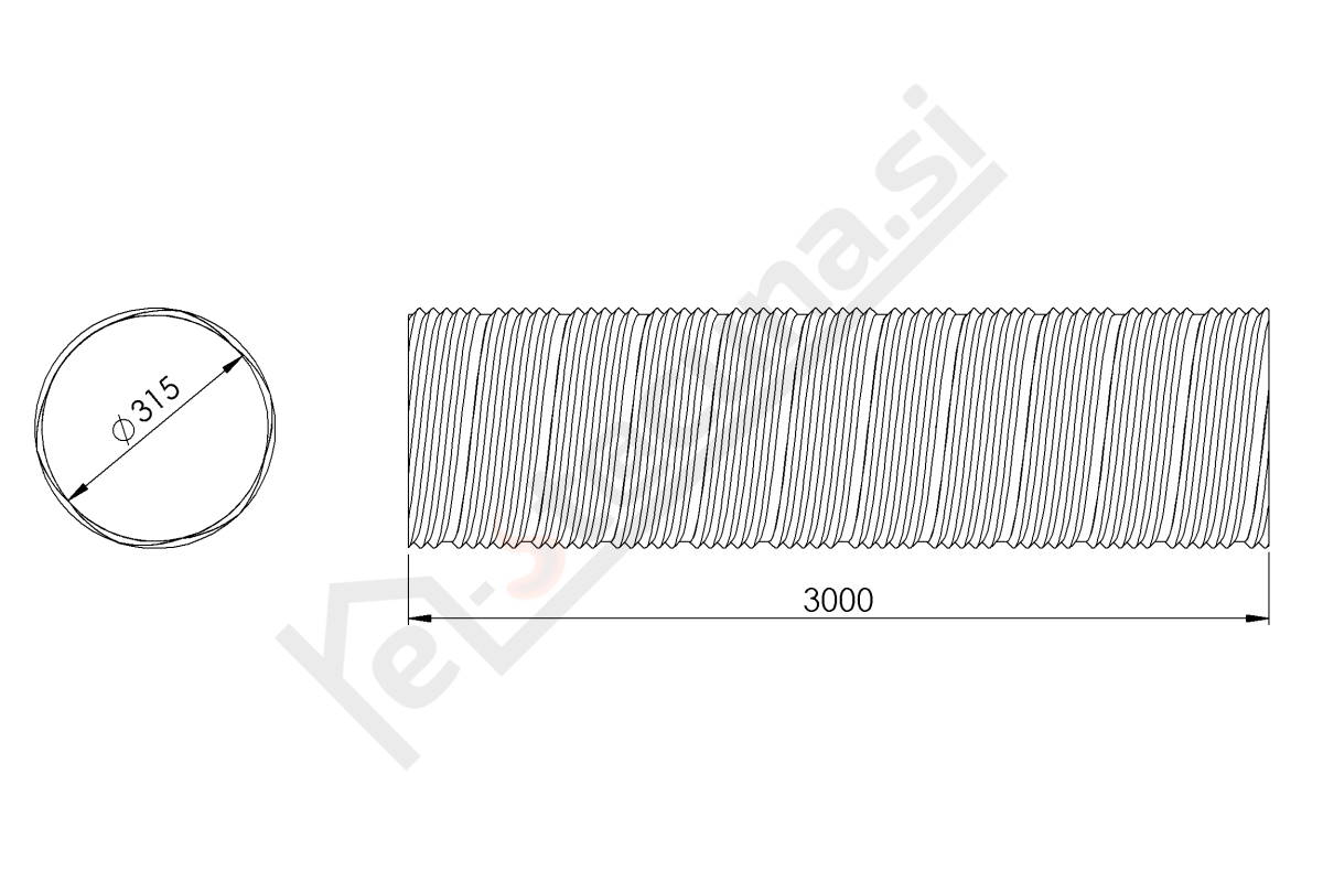 Aluminijasta gibljiva cev, dolžine 3m - Image 11