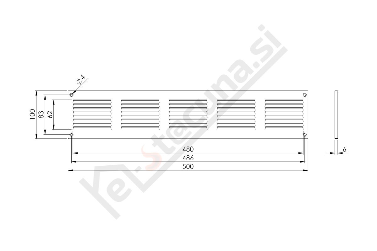 EUROPLAST MR pločevinasta zunanja rešetka, bela - Image 2