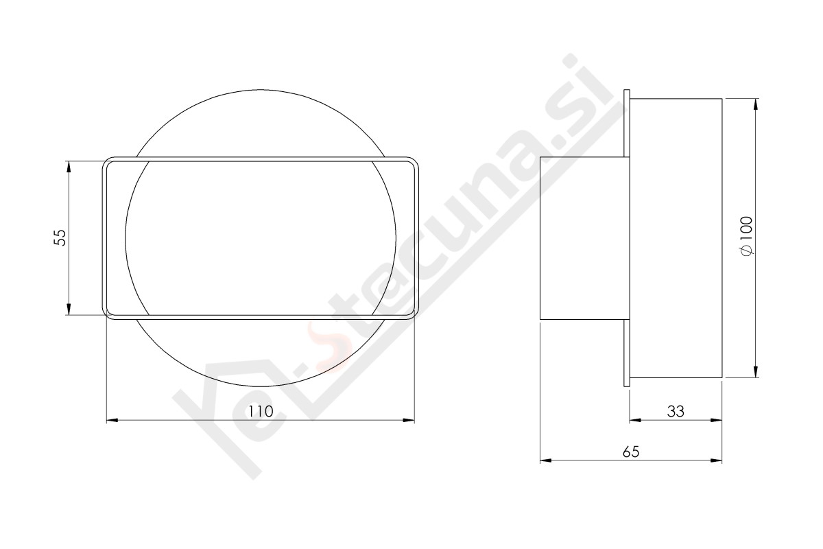 EUROPLAST KSD PVC adapter kratki kvadraten/okrogli - Image 3