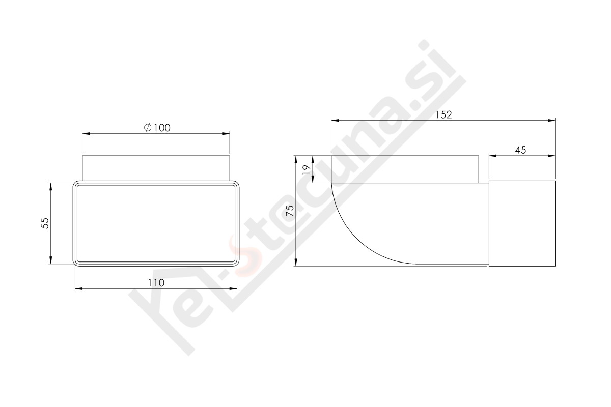 EUROPLAST KLD PVC koleno zaokroženo - Image 2