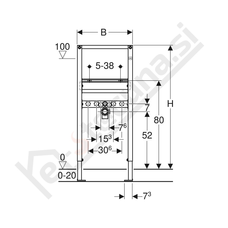 GEBERIT Duofix za umivalnik, 112cm, stoječa armatura - Image 3