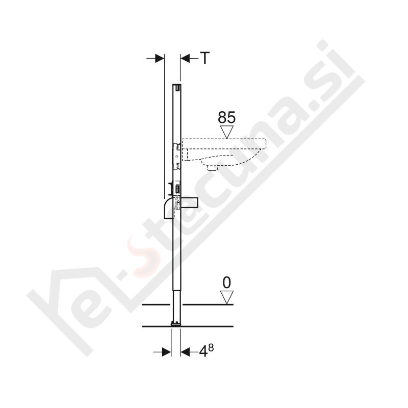 GEBERIT Duofix za umivalnik, 112cm, stoječa armatura - Image 4