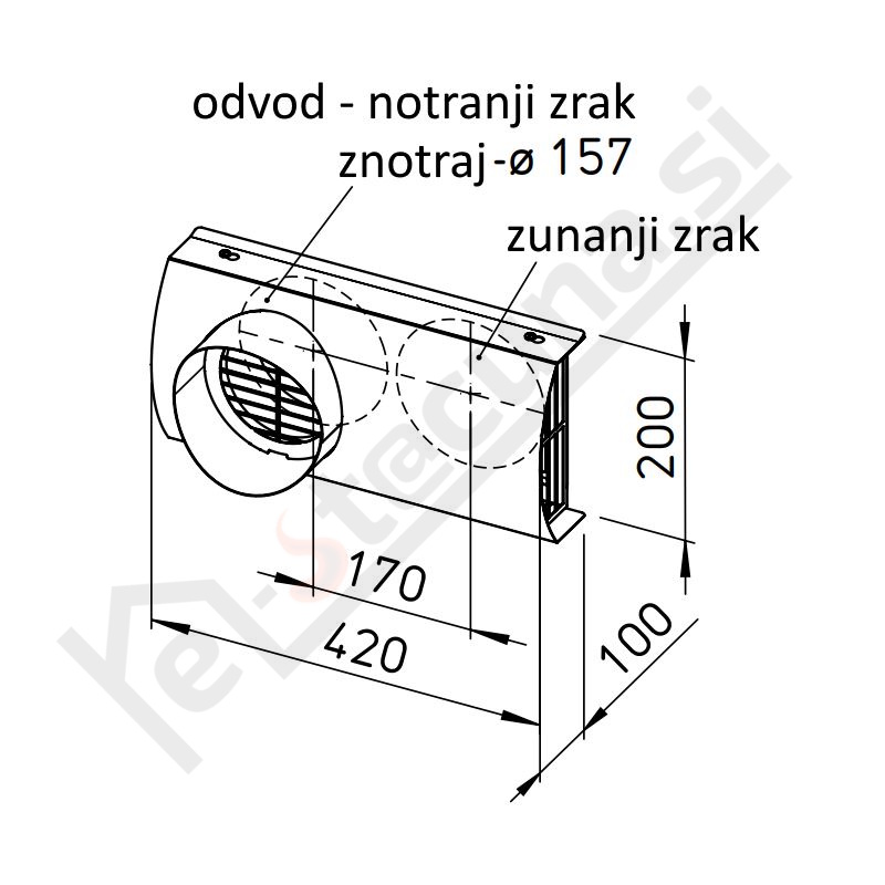 Helios IP-FKB, fasadna rešetka kombinirana - slika 3