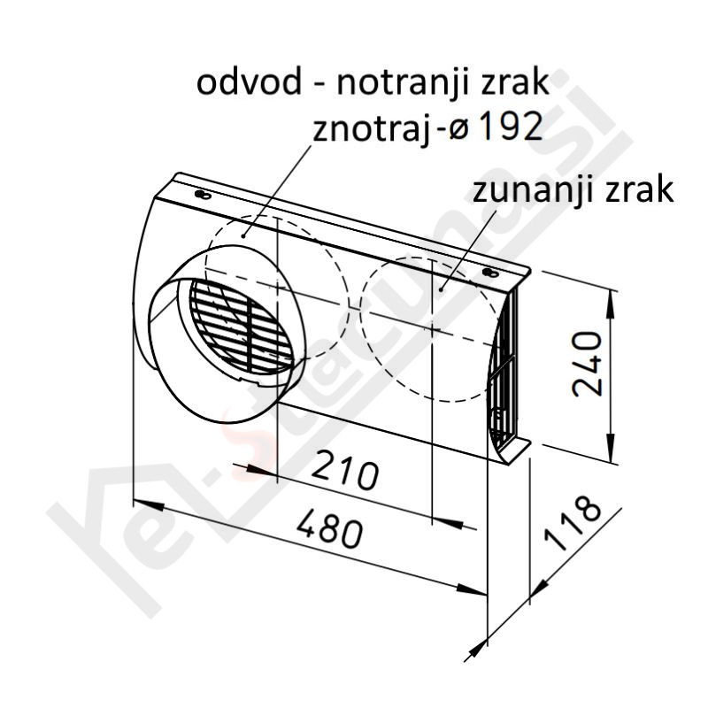 Helios IP-FKB, fasadna rešetka kombinirana - slika 4