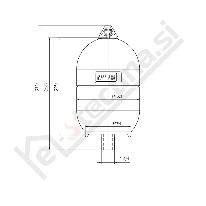 raztezna posoda Refix 2L dimenzije