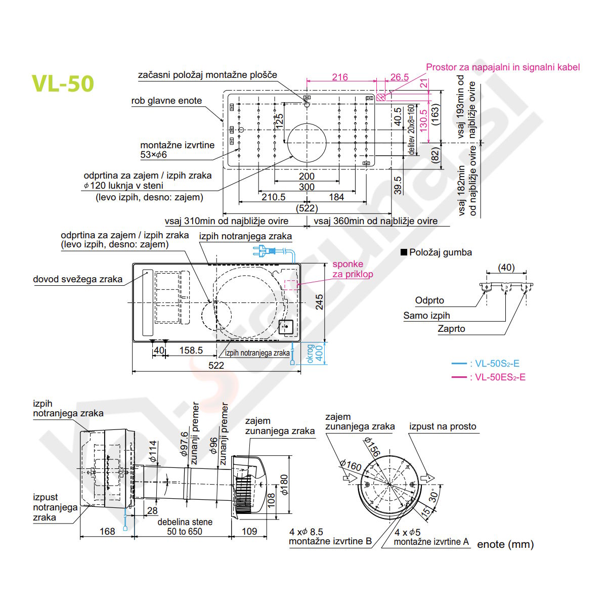 Mitsubishi lokalni rekuperator VL-50SR2-E - Image 2