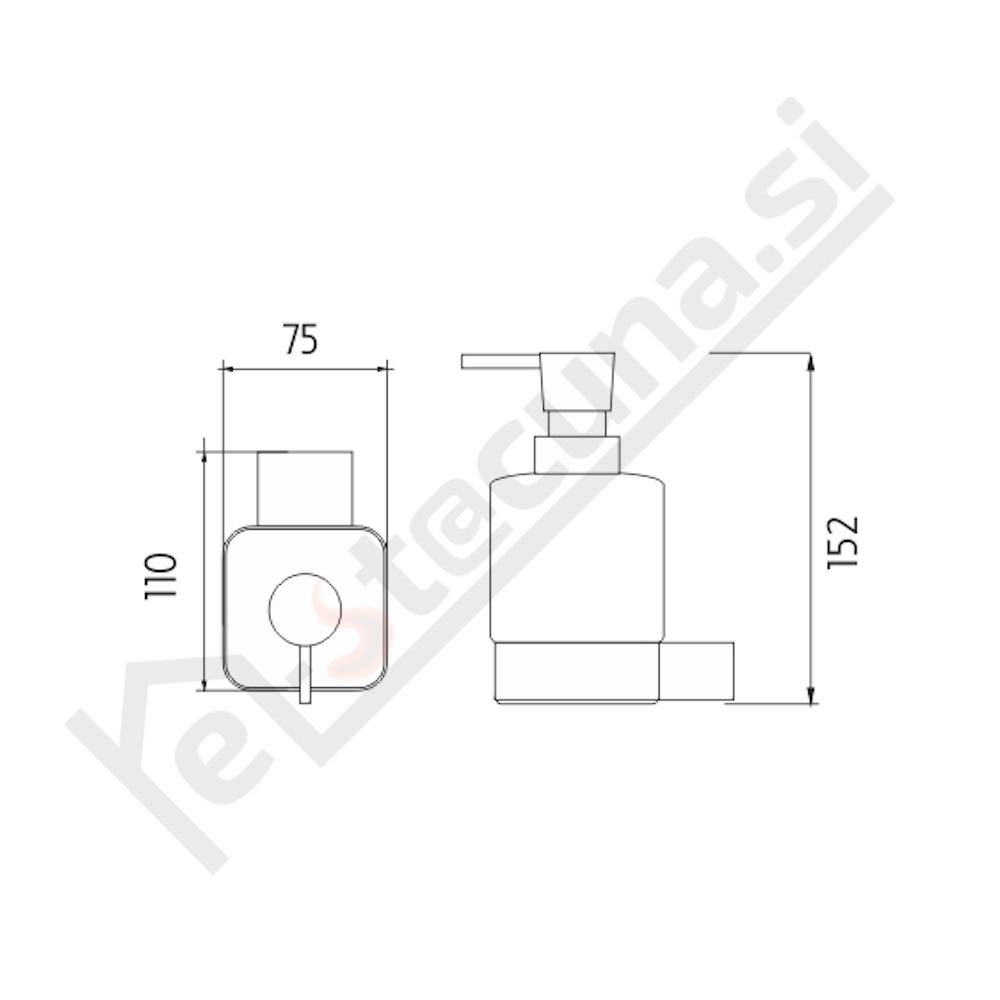 NIMCO Kibo dozirnik za tekoče milo, satin steklo črna - Image 4