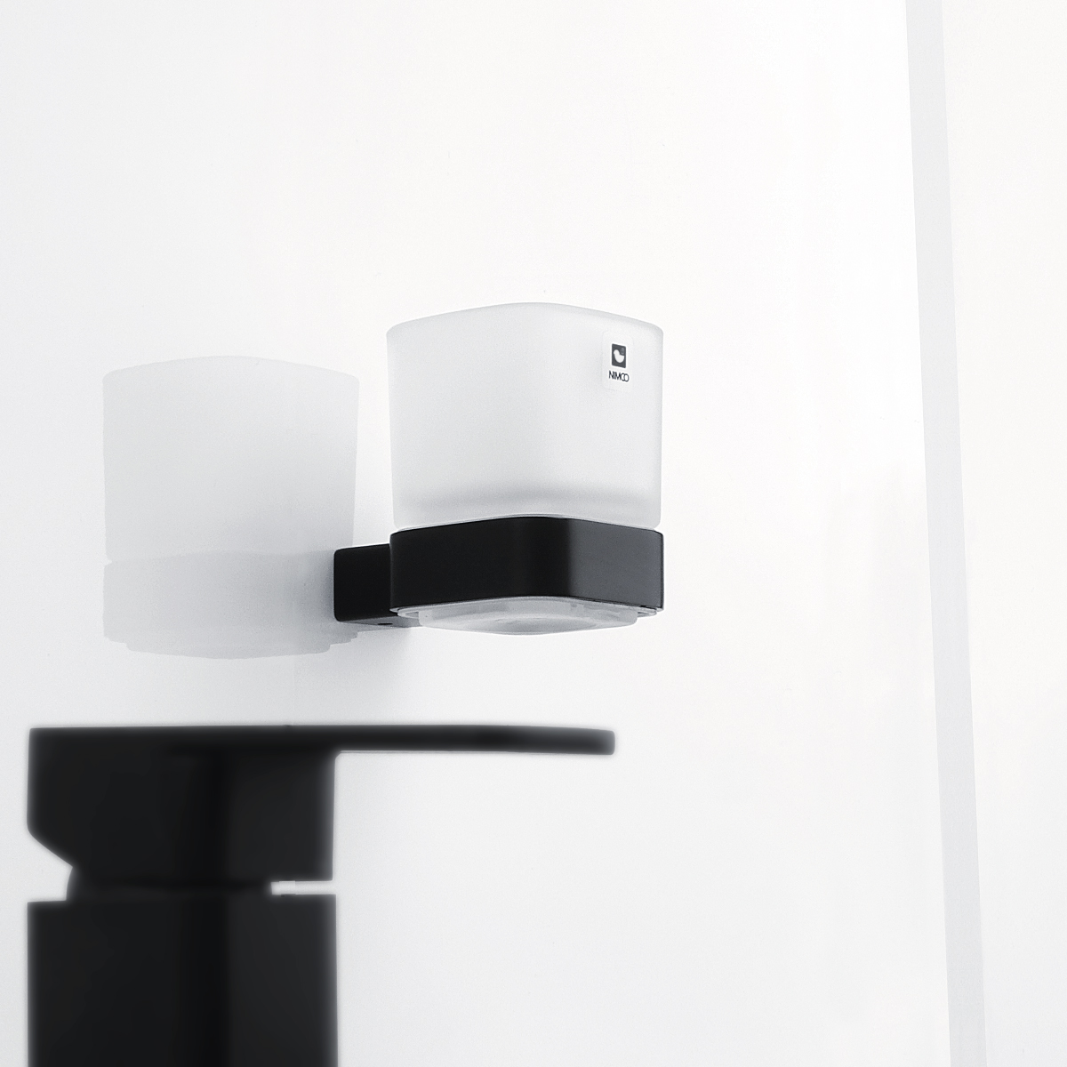 NIMCO Kibo kozarec za ščetke, mat steklo, črne barve - Image 2