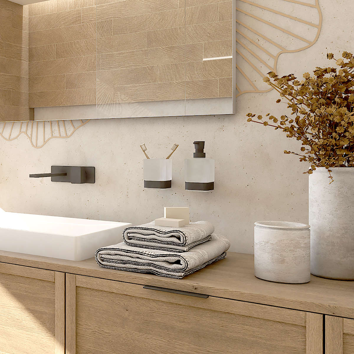 NIMCO Kibo kozarec za ščetke, mat steklo, črne barve - Image 3