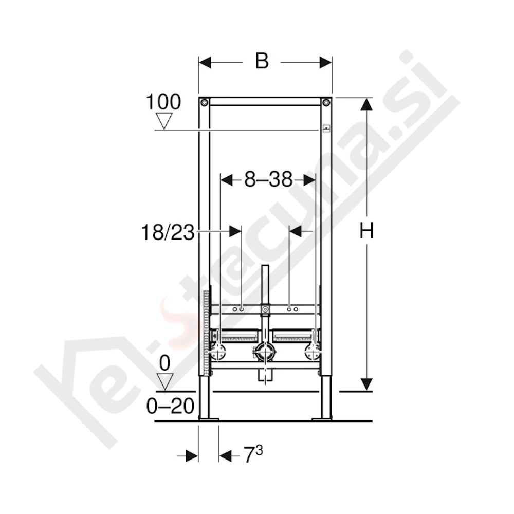 GEBERIT Duofix za bide 112cm, univerzalni - Image 2