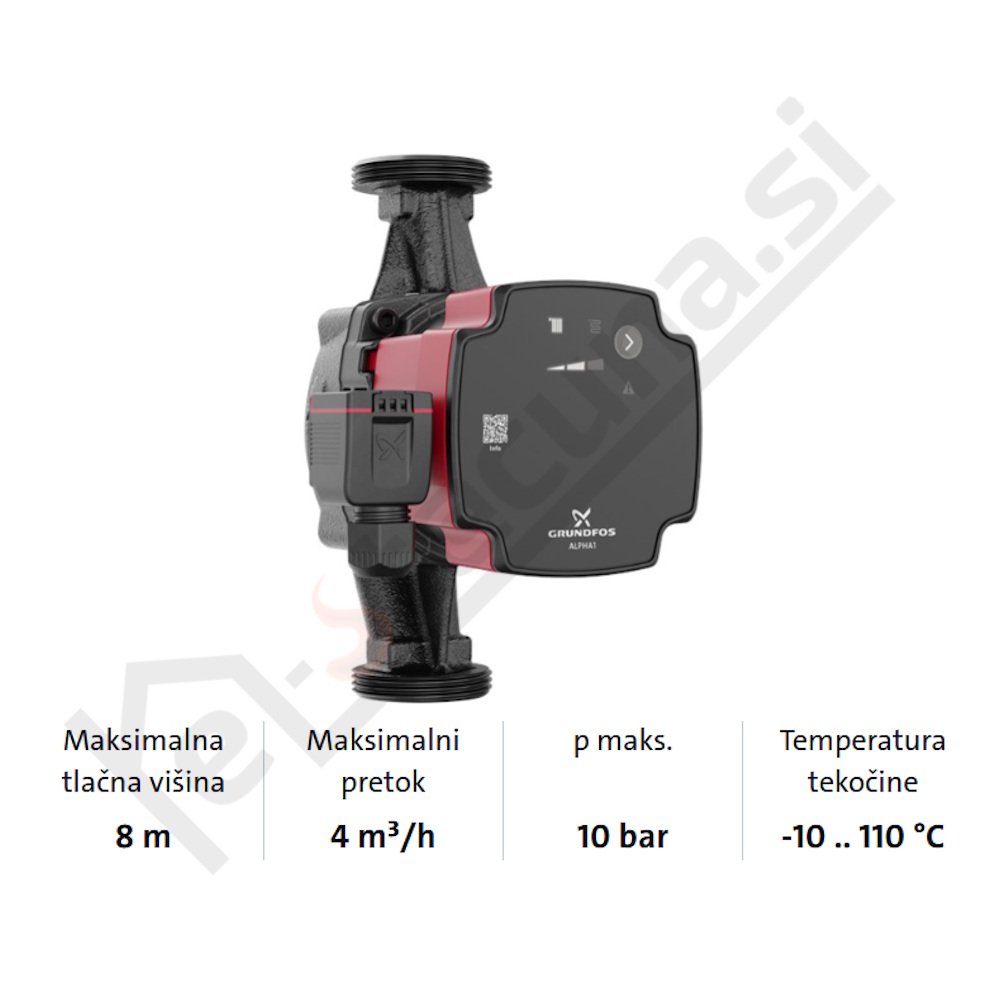 GRUNDFOS ALPHA1, visoko učinkovita, elektronsko regulirana črpalka