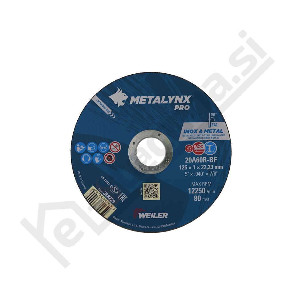 Plošča rezalna fi125mm za nerjaveči material