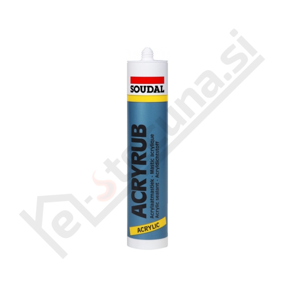 SOUDAL ACRYRUB akrilni kit 310ml, bele barve