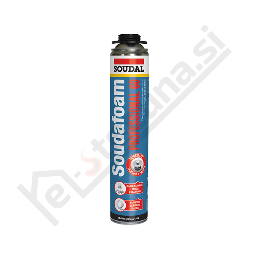 SOUDAL SOUDAFOAM PROF 60L pištolska poliuretenska pena 750ml