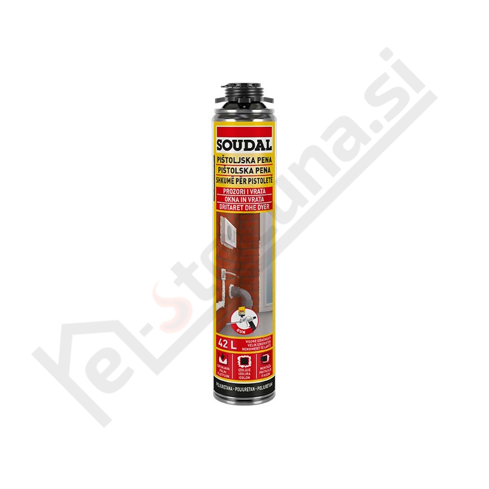 SOUDAL SOUDAFOAM pištolska poliuretenska pena 750ml
